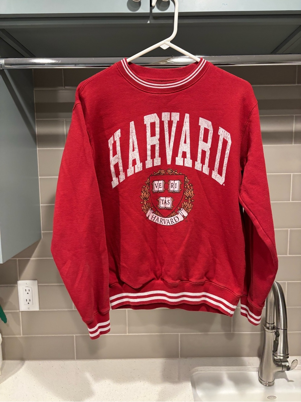 Y2K Harvard University Veritas Crewneck Sweatshirt Size S